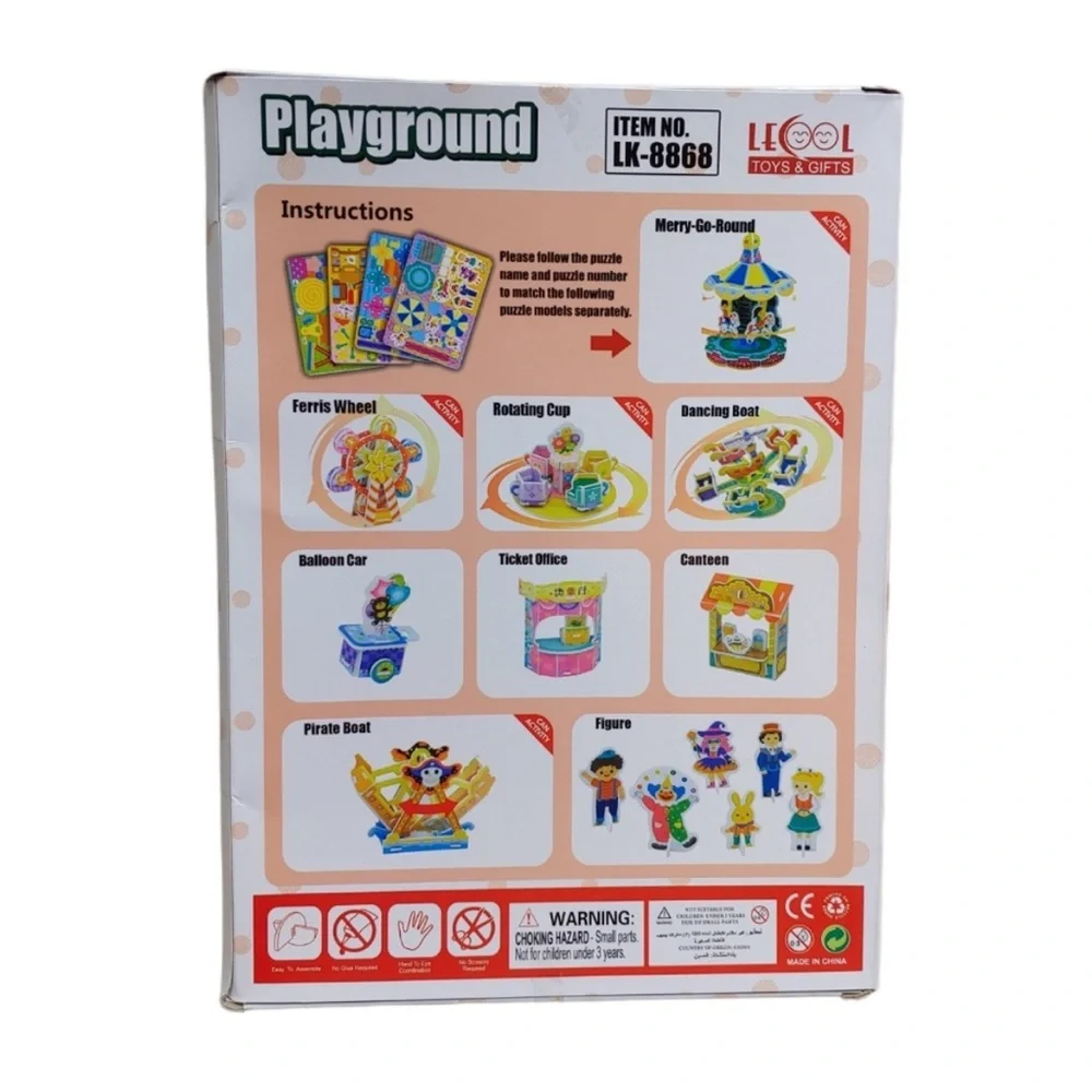 3 pack 3D puzzle craft amusement park fine motor skills building 5 6 7 8 9 +